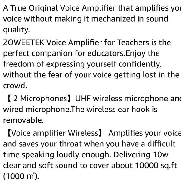 NWOT ZOWEETEK Voice Amplifier Microphone Headset - Picture 4 of 10